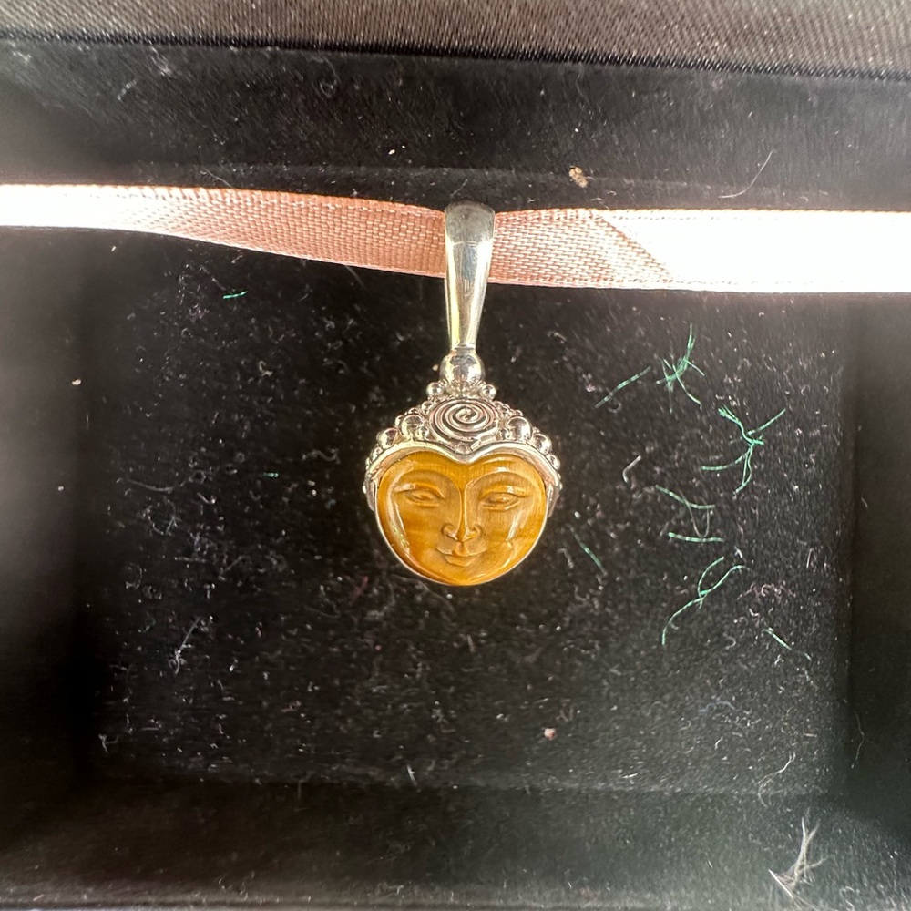 SAJEN 925 Tiger Eye Goddess Face Silver Pendant